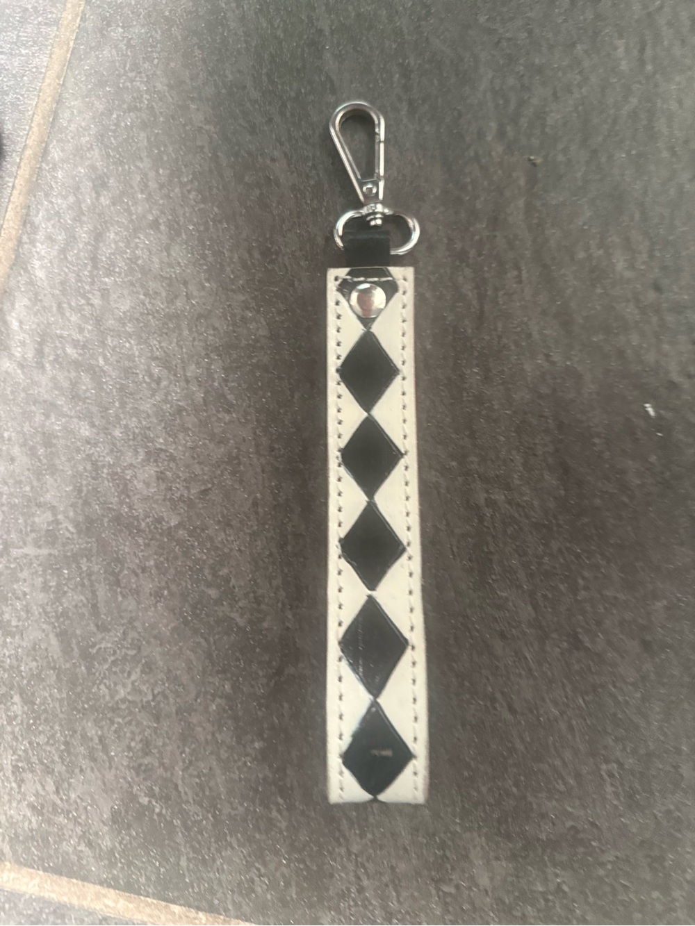 Black and White Diamond Strap Keychain lot
